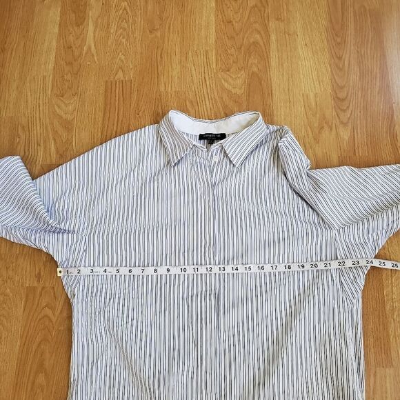 Lafayette 148 Victoria Oceanic Striped Blouse size Large - Picture 11 of 13